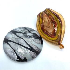 Artisan Glass Pendants Pair Bundle Handcrafted Art Glass